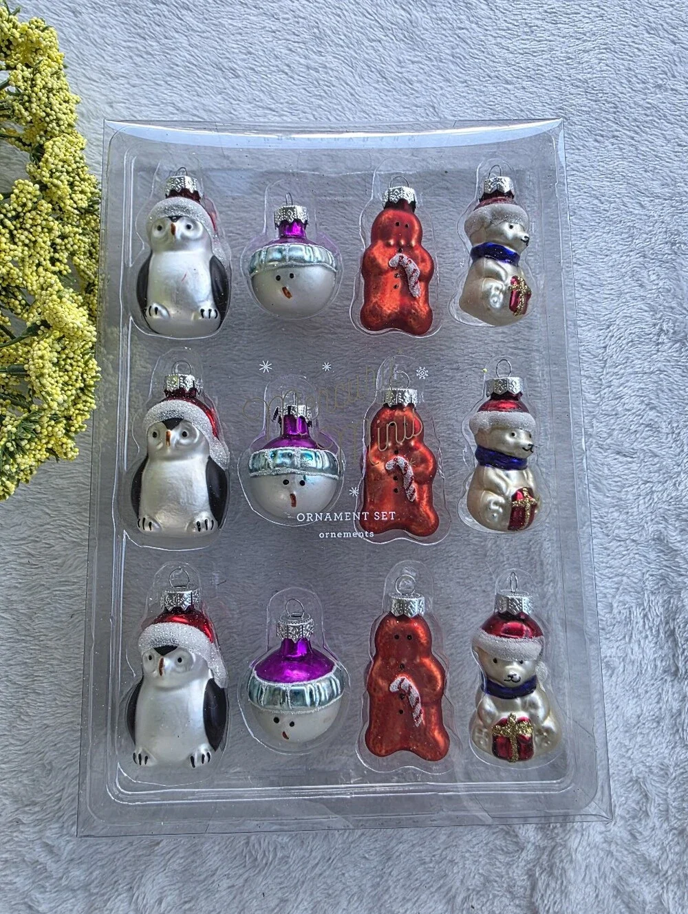 POTTERY BARN Mercury Glass Mini North Pole Animals Ornaments Set